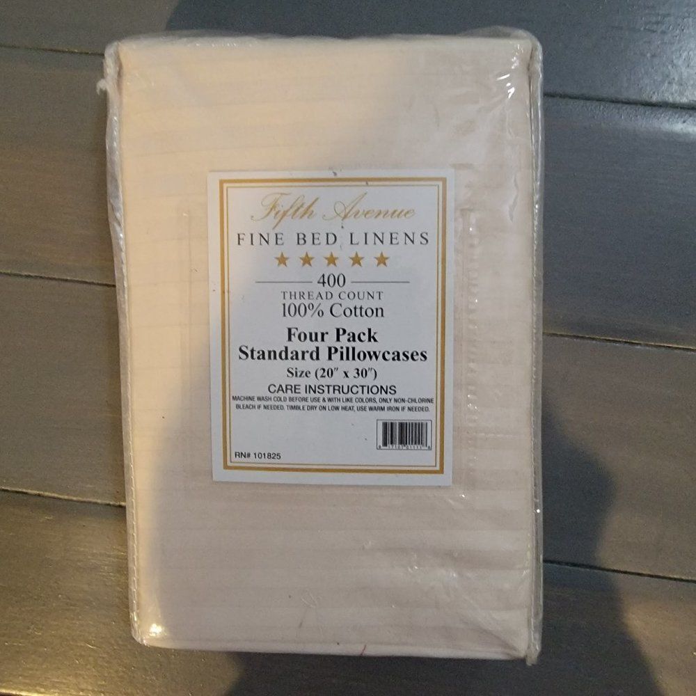 COPY - COPY - Fifth Avenue Fine Bed Linens 400 Thread Count 100% Cotton Four Pa…